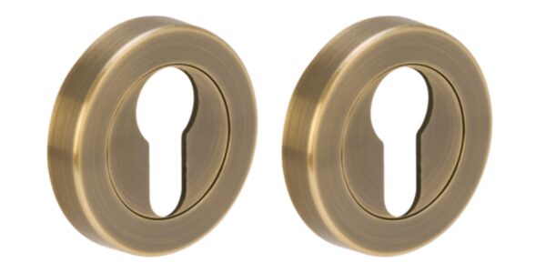 2 Pack Euro Cylinder Door Lock Key Escutcheon Covers - Antique Bronze