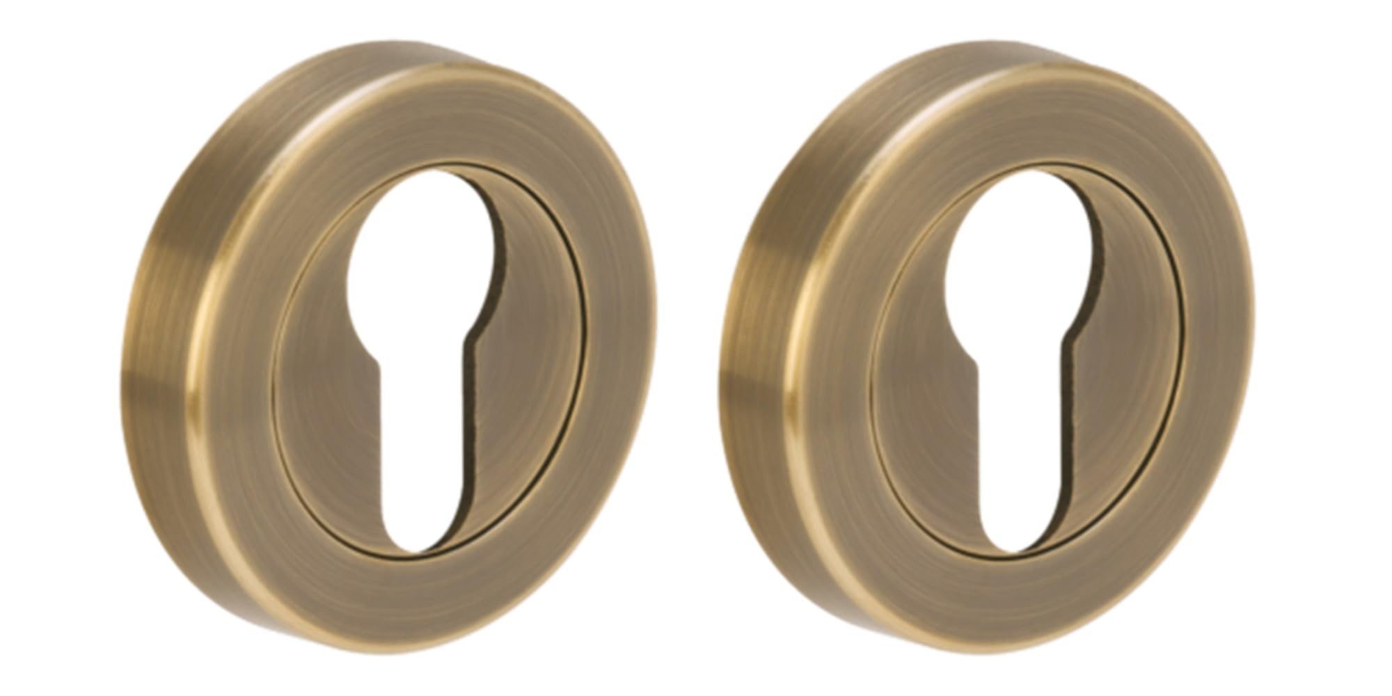2 Pack Euro Cylinder Door Lock Key Escutcheon Covers - Antique Bronze