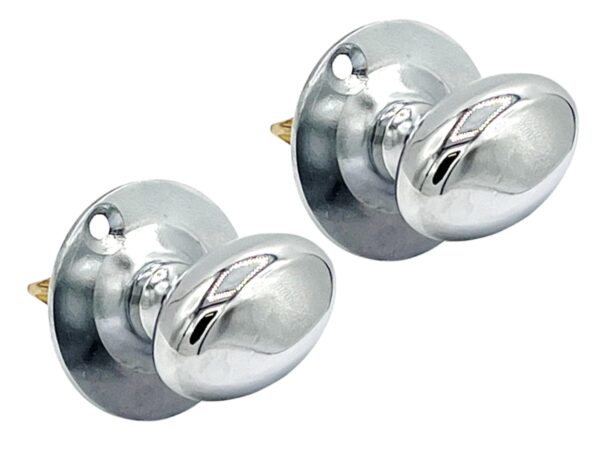 2 Pack Oval Thumbturns for Mortice Security Rack Bolts - Polished Chrome