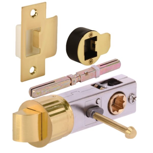 76mm Bullet Privacy Latch - Satin Brass - 57mm Backset