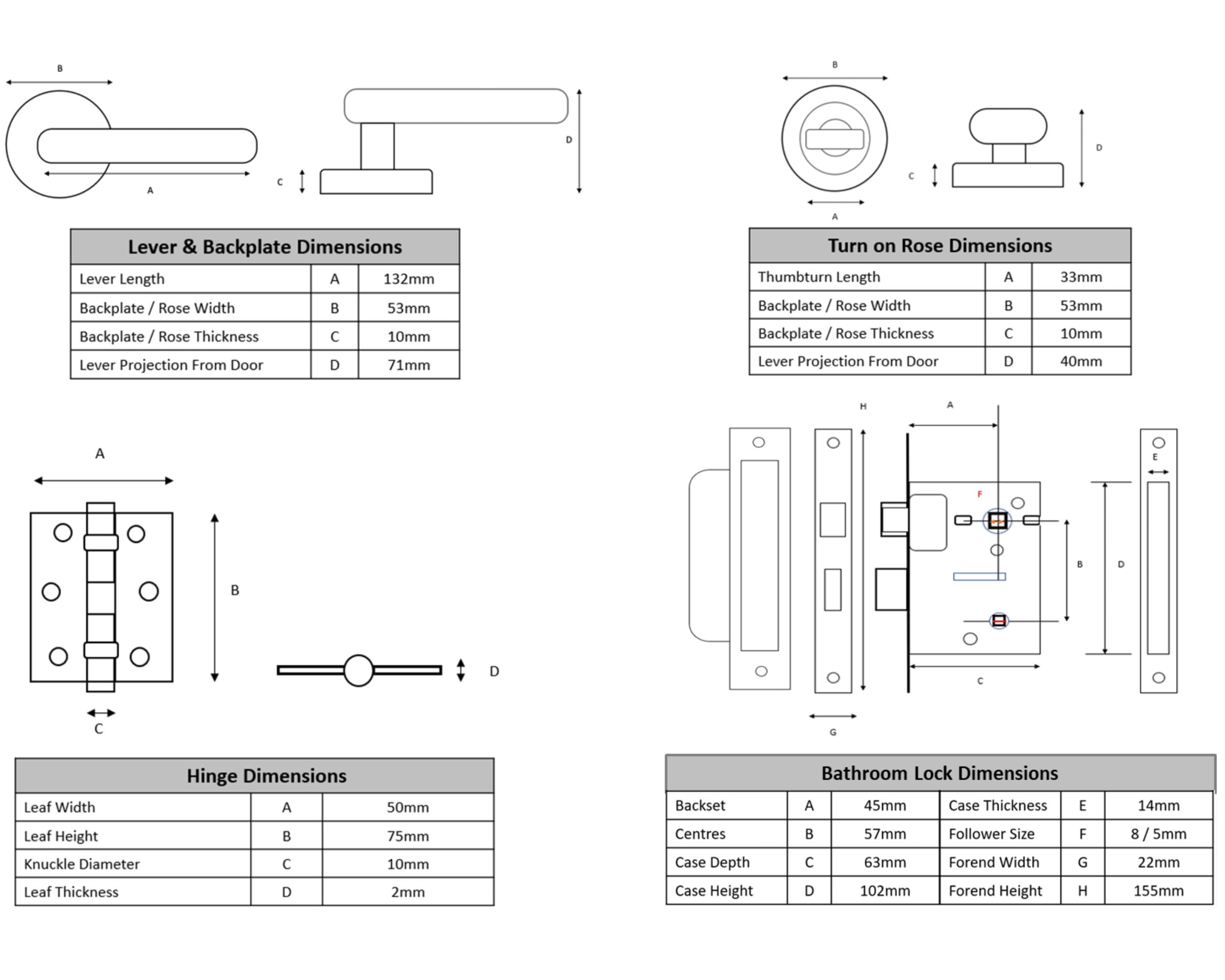 Lobo Door Handles on Rose Bathroom Lock Pack (65mm) - Polished Chrome - Image 5