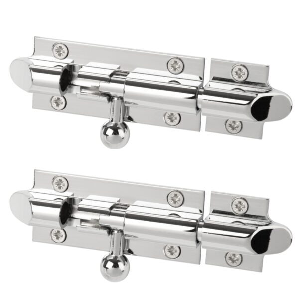 2 Pack Bell Shaped Premium Sliding Door Bolts - 75x32mm - Polished Chrome