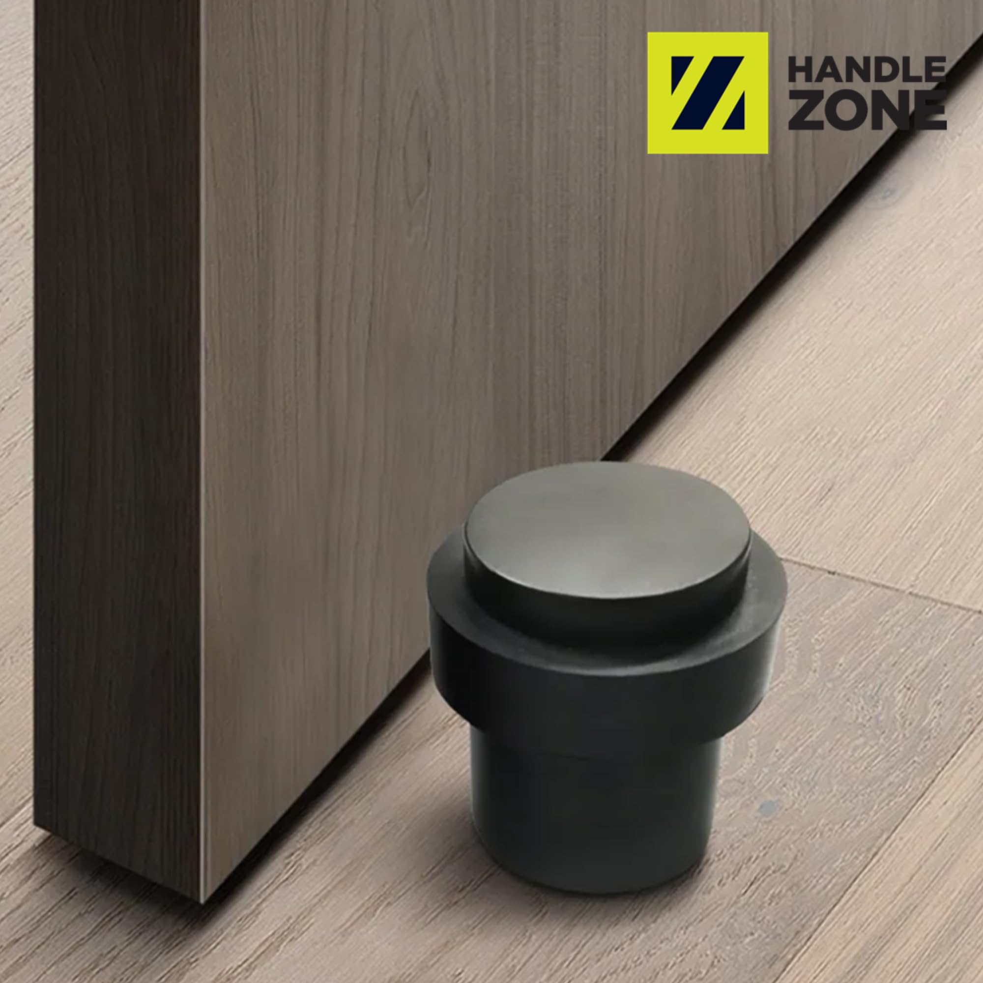 4 Pack Floor Mounted Collared Door Stops 30mm x 40mm, Concealed Fixing - Black Matt - Image 2