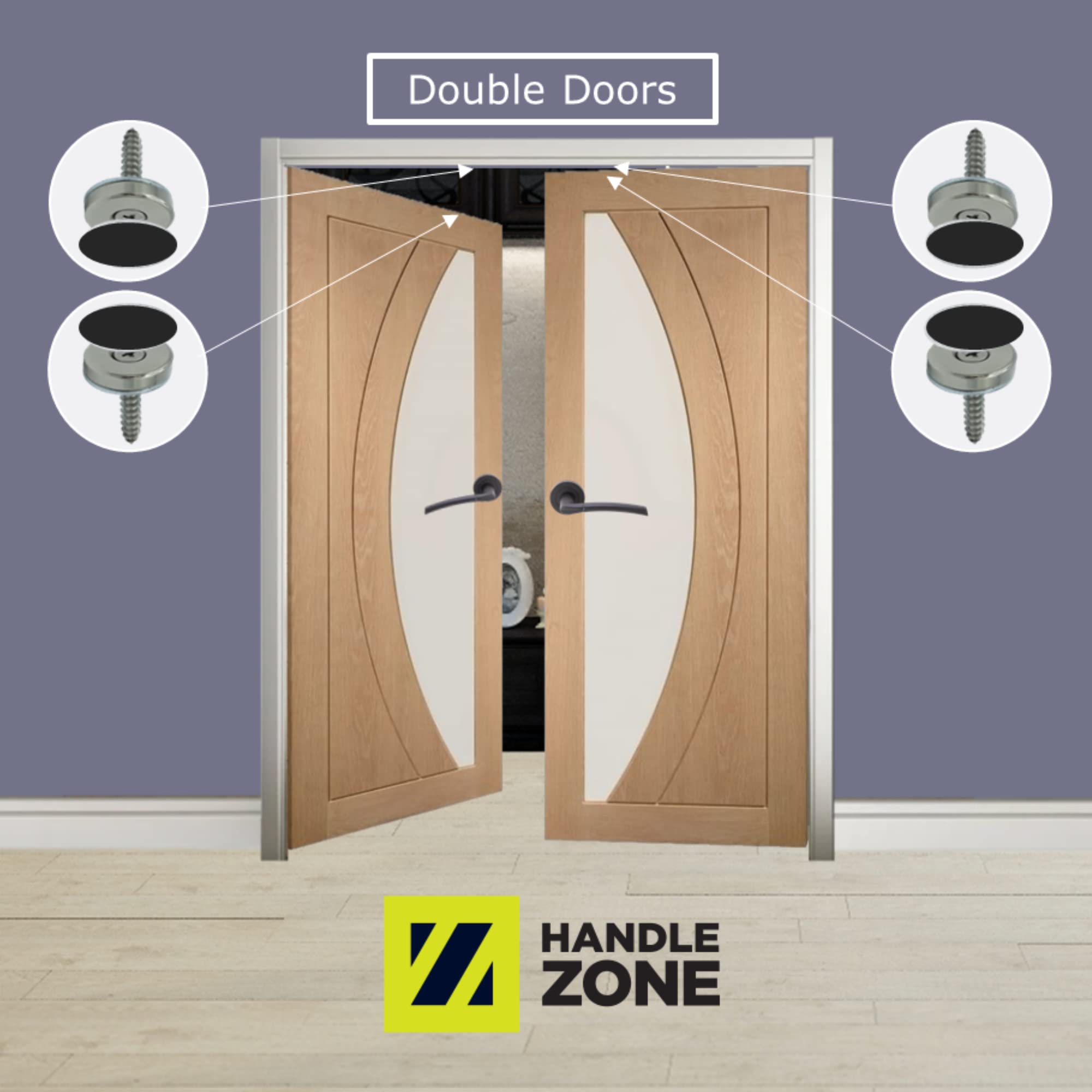 2 Set Pack Flush Mounted Magnetic Catch, Concealed Fixing - Black Matt - Image 4