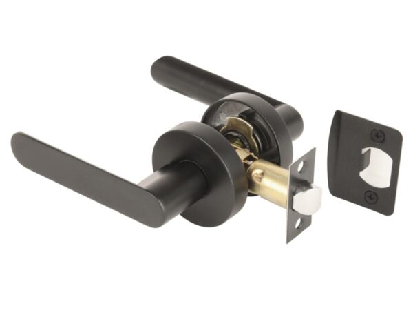 Mantara Passage Leverset, Non-Locking Interior Door Lever Set, Adjustable 60-70mm Latch – Black Matt