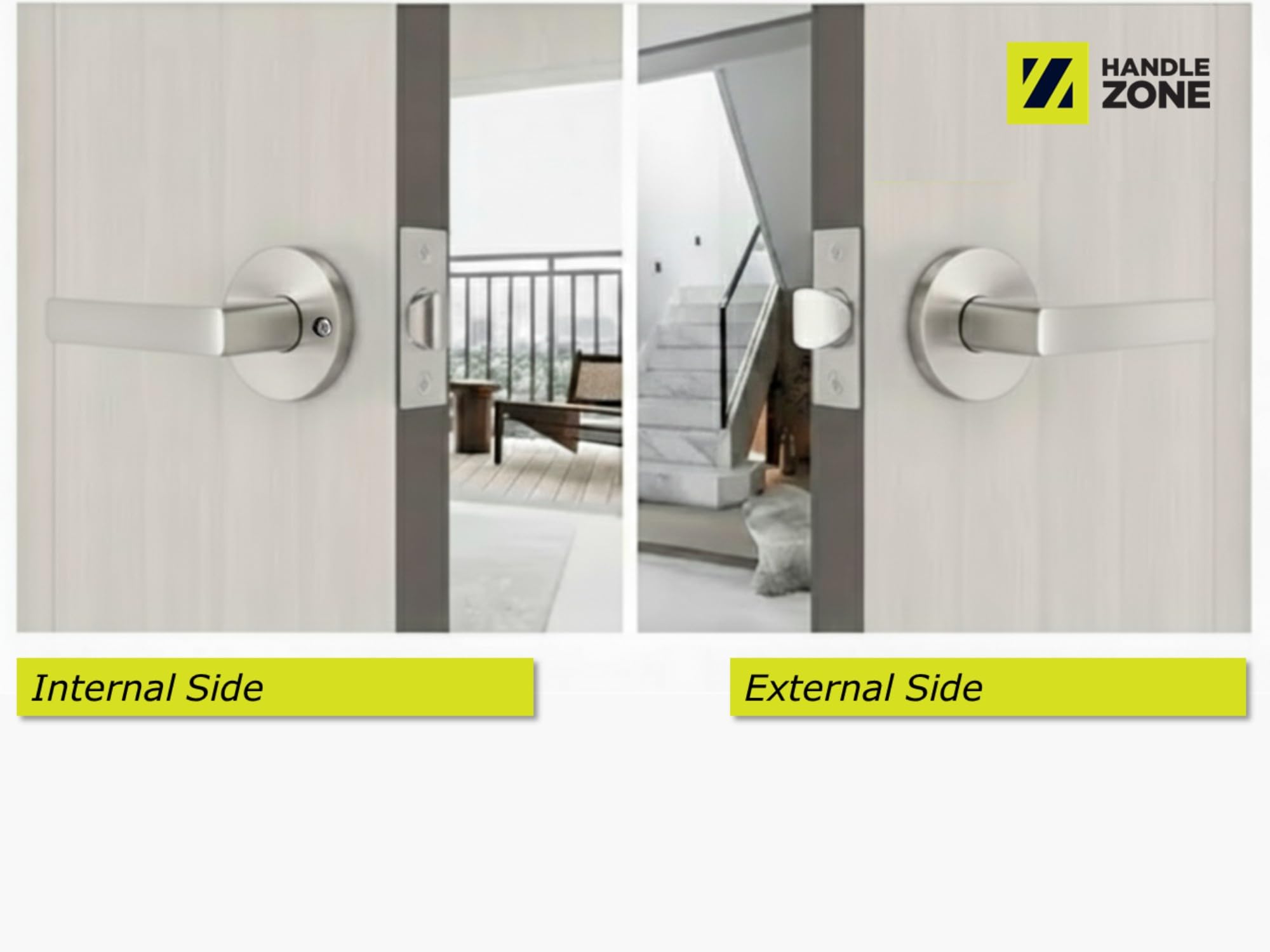 3 Sets Mantara Passage Leverset, Non-Locking Interior Door Lever Set, Adjustable 60-70mm Latch – Satin Nickel - Image 4