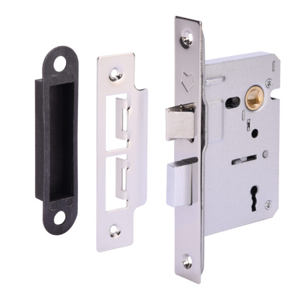 76mm (3 inch) Silver Nickel 3 Lever Mortice Sashlock - 57mm Backset
