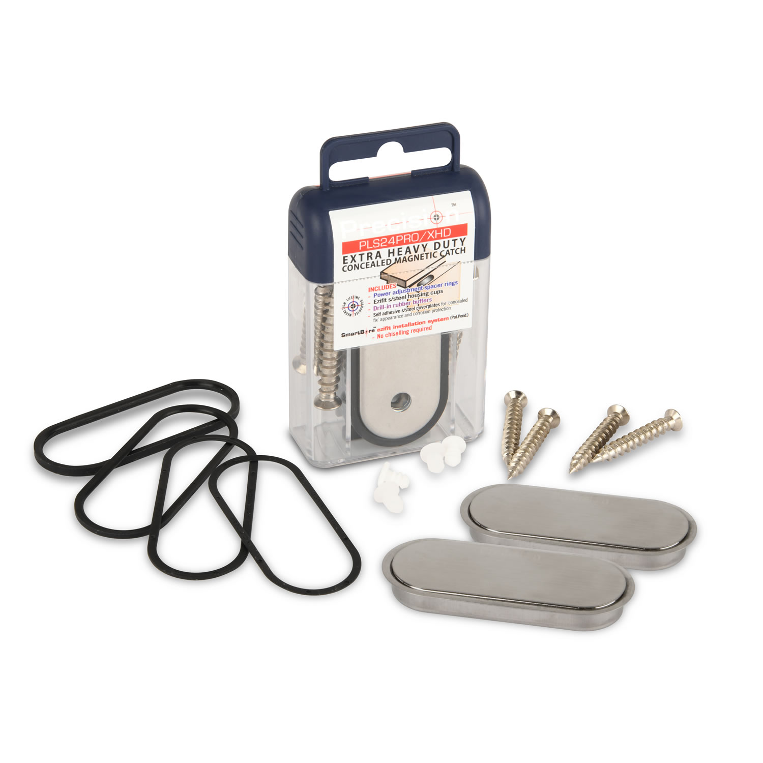 Precision PLS24PRO-XHD Extra Heavy Duty Concealed SS Magnetic Catch (1 Set - CLAM)