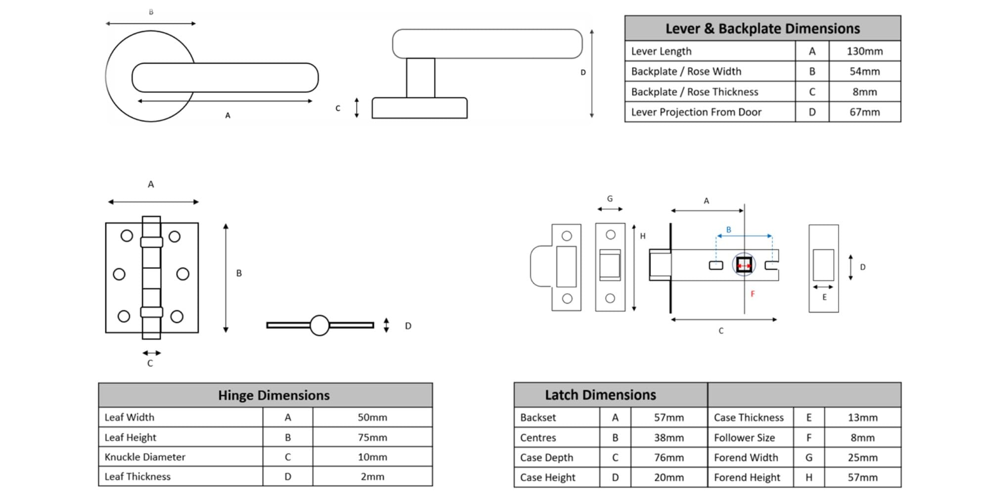 7 Sets Vento Internal Door Handles on Rose Lever Latch Door Pack (76mm) – Black Matt - Image 5