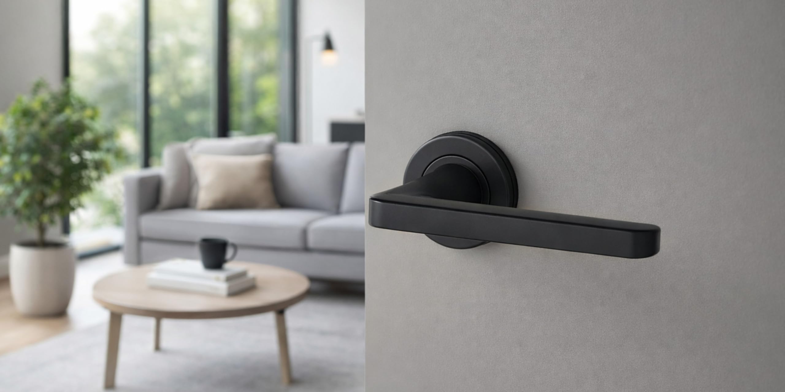 3 Sets Elio Internal Door Handles on Rose Lever Latch Door Pack (76mm) – Black Matt - Image 4